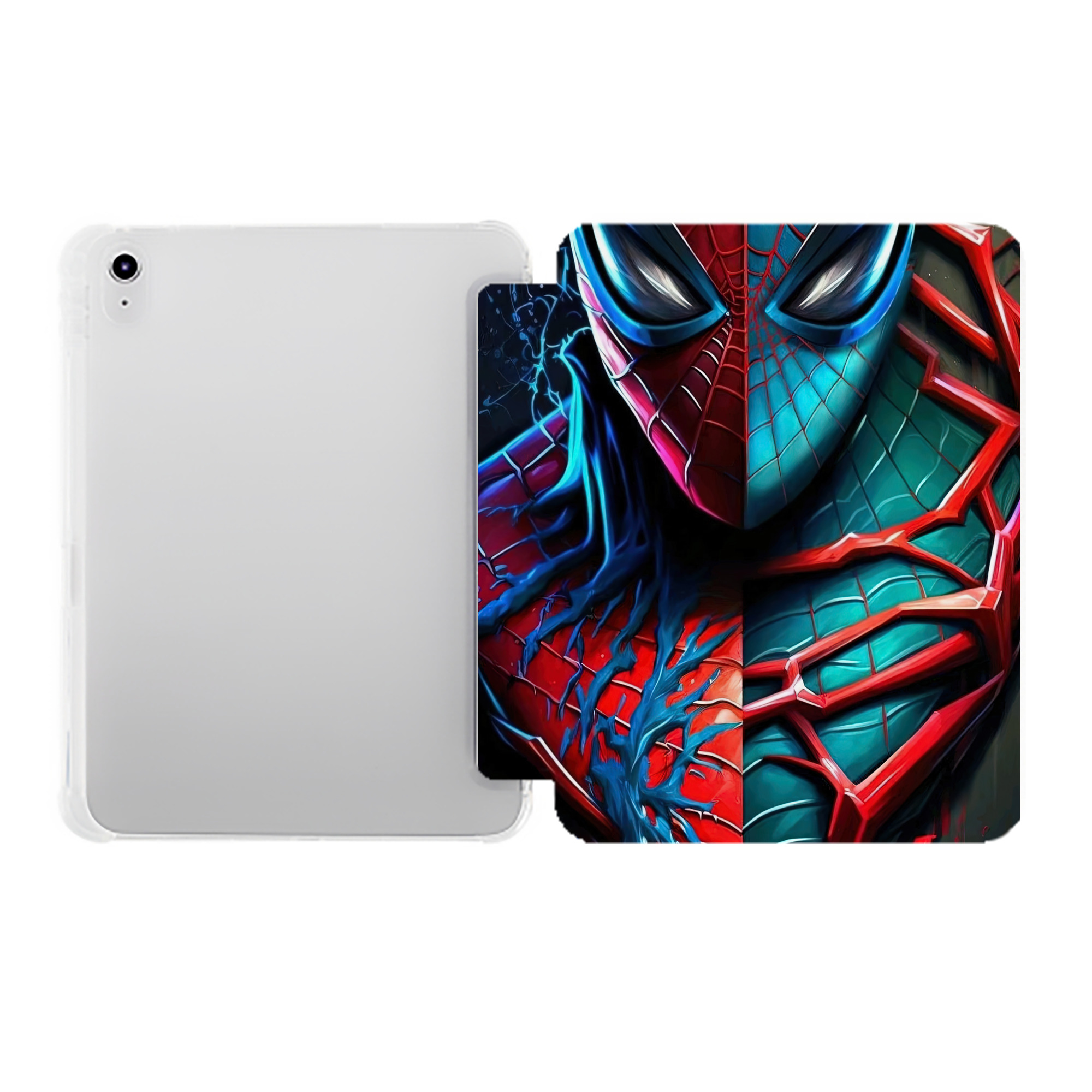 （画像用） Spider Man スパイダーマン IPad ケース ペン収納付き 三つ折りスタンド PUレザー×シリコン 対応機種9.5/10.5/10.9インチ